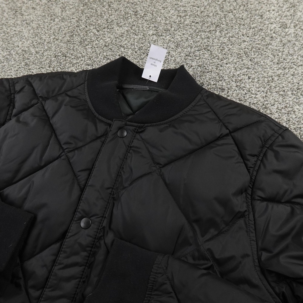 NEW Calvin Klein‎ Jacket Mens M Black Quilted Snap Bomber Coat Insulated Outdoor